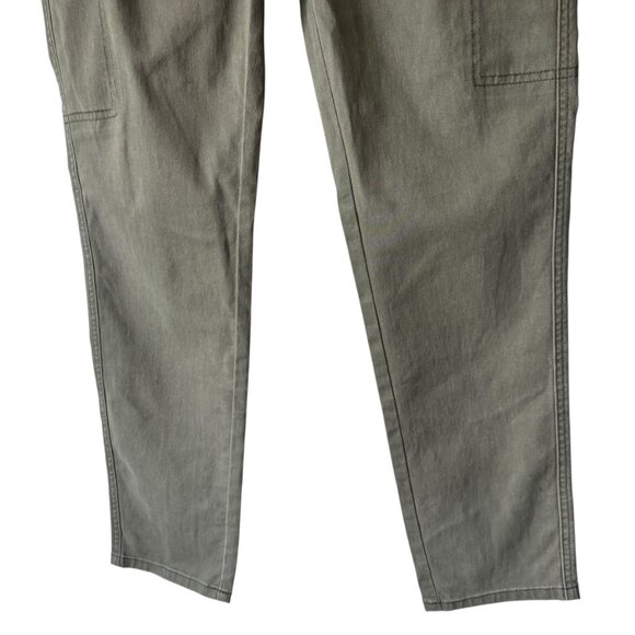 Land's End Sz 6 Carpenter Utility Cargo Tapered Jeans Chino Pants Pockets Green - Picture 5 of 15